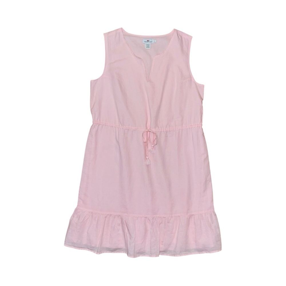 Vineyard Vines Blush Pink Sleeveless Midi‎ Dress Drawstring Waist Size Large